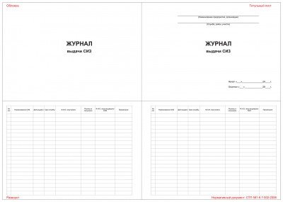 Журнал выдачи СИЗ