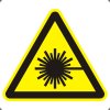 Знак W10 Опасно. Лазерное излучение (пленка 200х200 мм)
